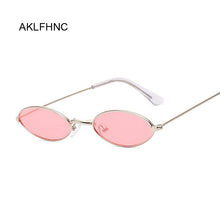 Load image into Gallery viewer, vintage small oval pink sunglasses