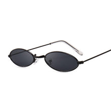 Load image into Gallery viewer, vintage small oval black sunglasses