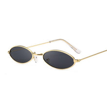 Load image into Gallery viewer, vintage small oval black sunglasses