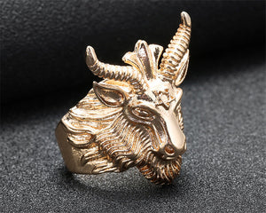 Vintage Satanic Goat Ring